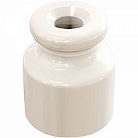 Изолятор керамический для монтажа ретро-провода Greenel МезонинЪ 20x24мм белый картинка